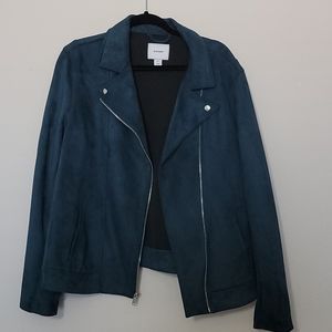 Faux Suede Biker Jacket